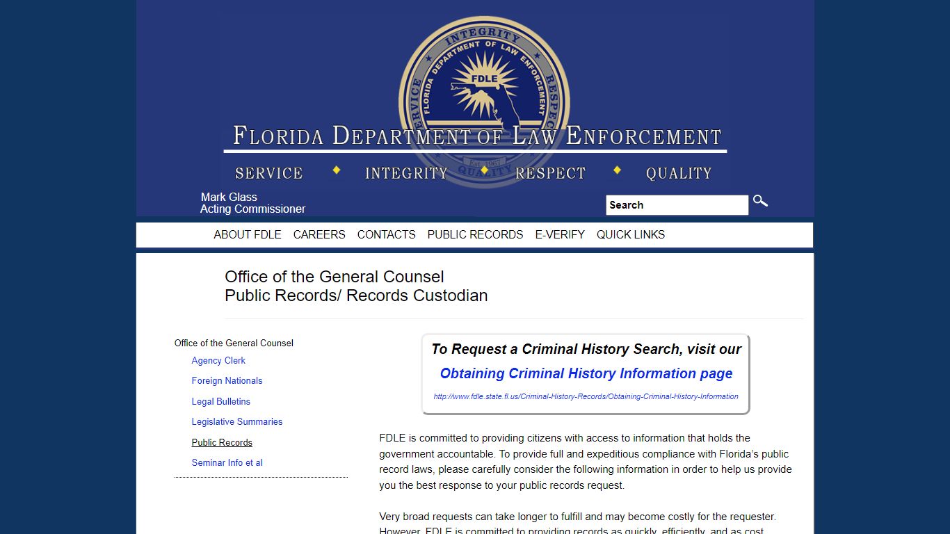 Public Records - Florida Department of Law Enforcement